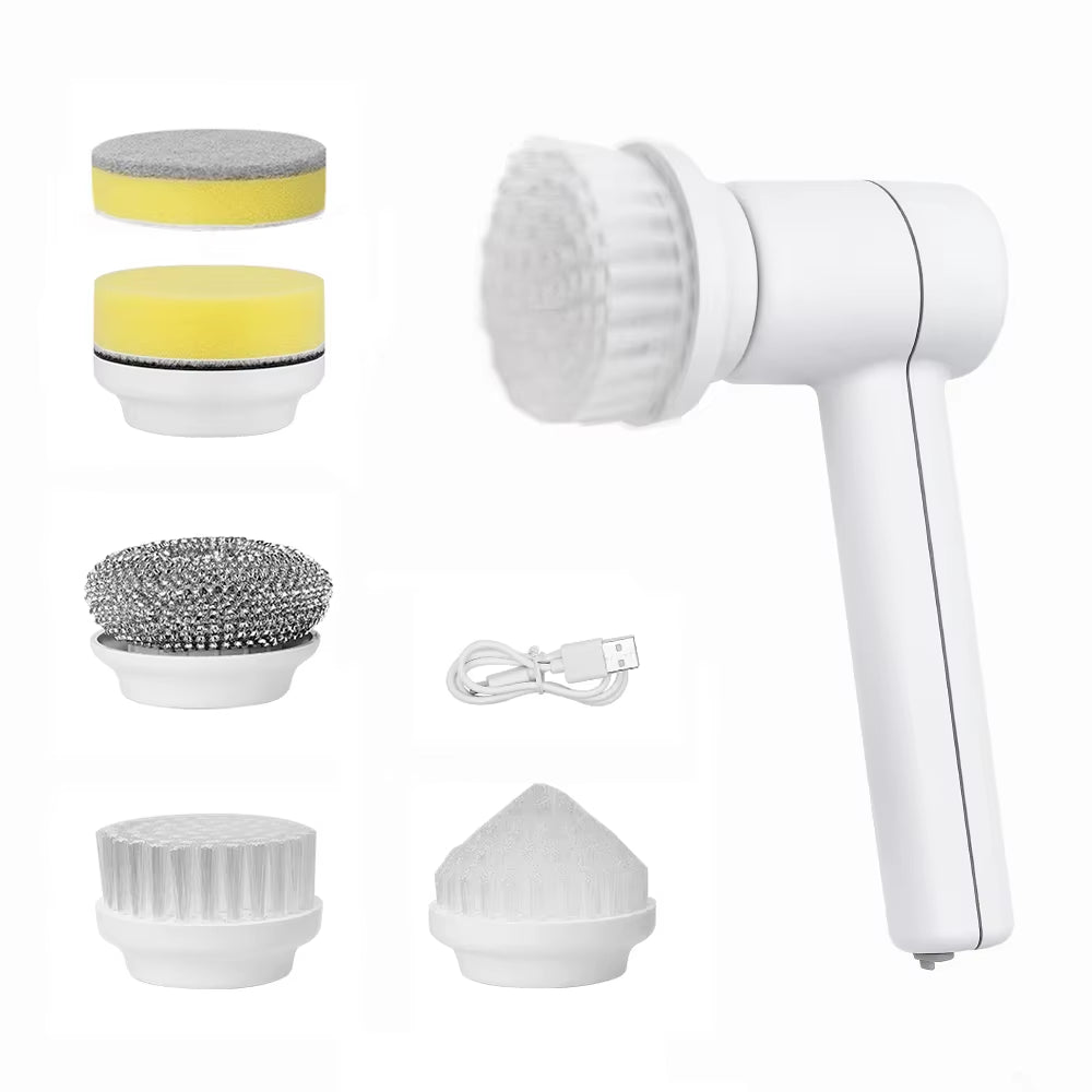 Jesun Multifunctional Hand Held Electric Cleaning Brush Set Automatic Spin Scrubber Cordless Electric Brush Cleaner for Bathroom